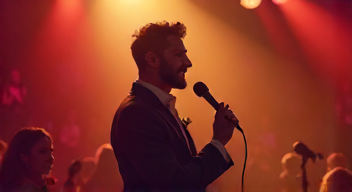 Ich bin ein Sänger, der über die emotionale Kraft von Humor spricht